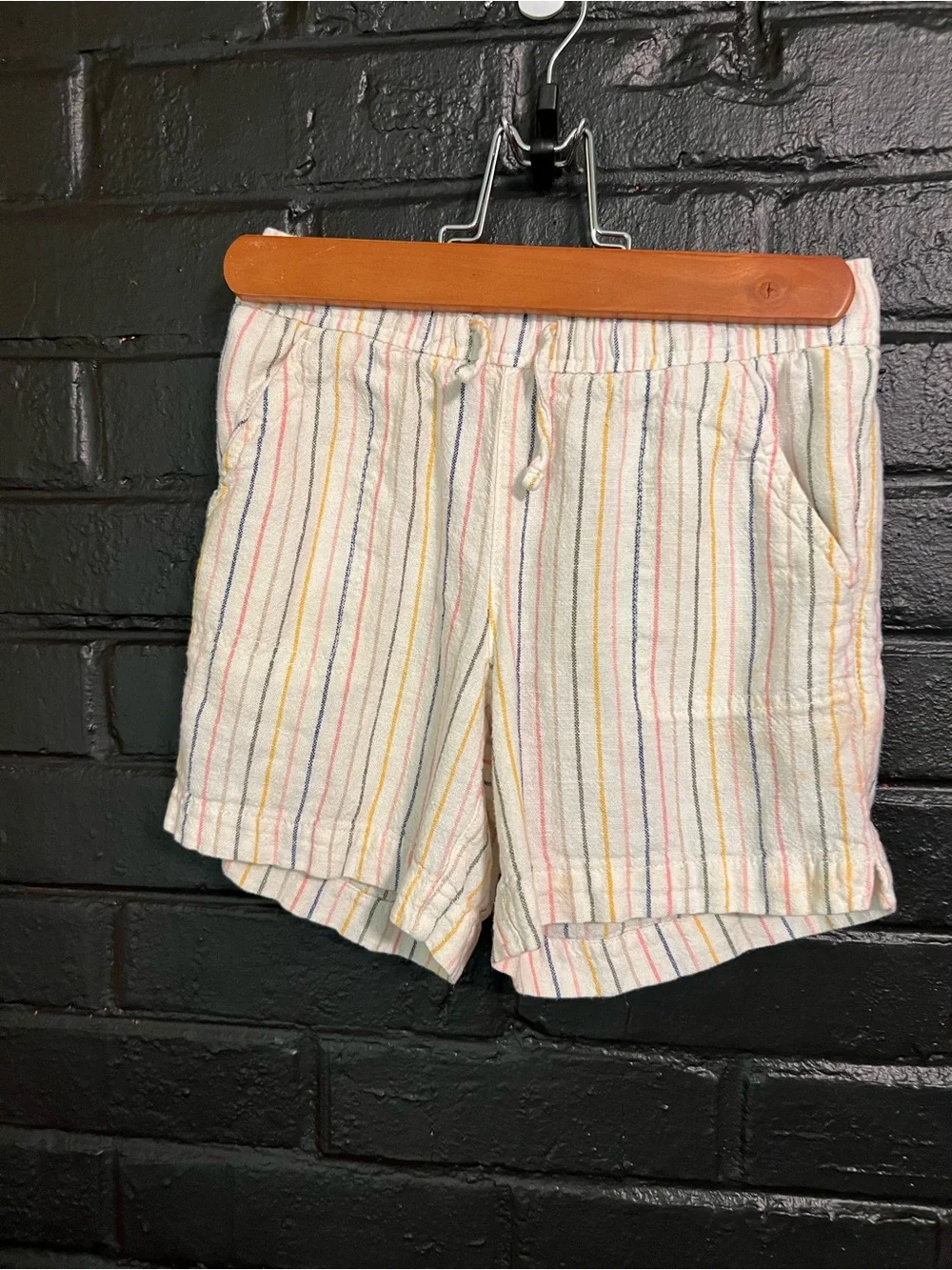Old Navy Cream Shorts with Multicolor Stripes